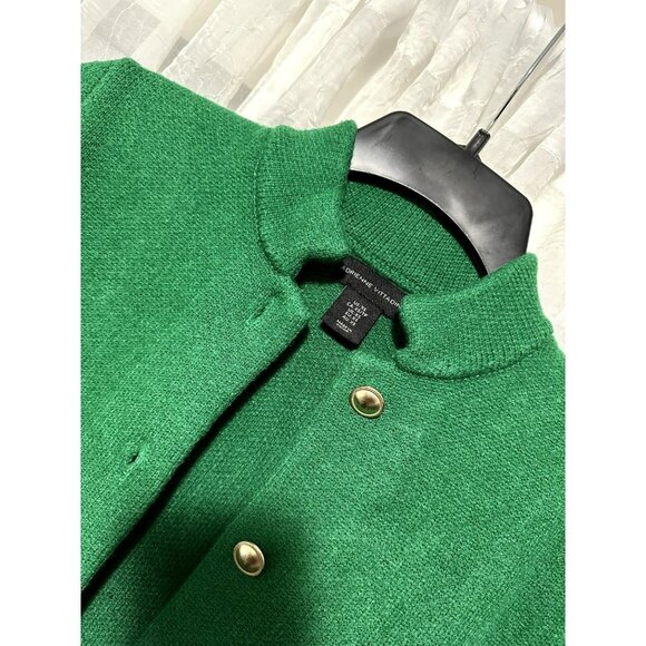 NWOT Adrienne Vittadini Green Sweater Blazer with Gold Buttons Size XS - Picture 3 of 5